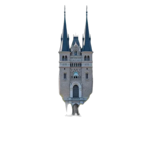 building, crown, dragon, umbrella, 3d render, concept art, pixel art, photorealistic transparent PNG cut-out