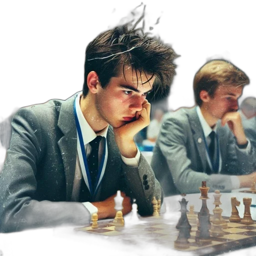 crown, photorealistic, 3d render, concept art, man, suit, concentrates, chess transparent PNG cut-out