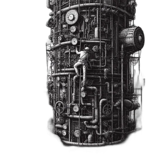 robot, bottle, weapon, car, concept art, comic book art, pencil sketch, cyberpunk transparent PNG cut-out
