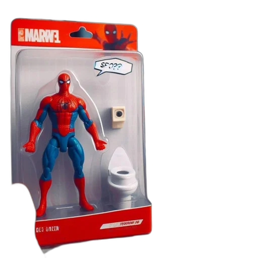 concept art, 3d render, comic book art, image, features, toy, spider-man, figurine transparent PNG cut-out
