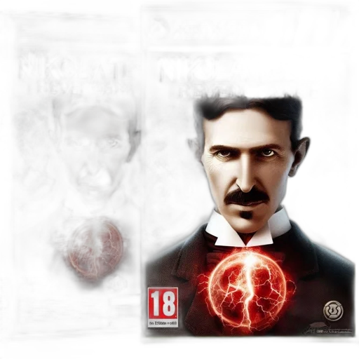 concept art, photorealistic, fantasy art, pixel art, cover, art, nikola, tesla transparent PNG cut-out