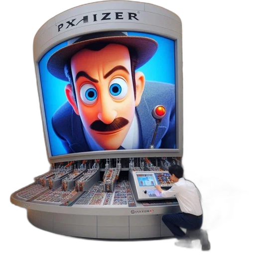 robot, furniture, staff, face, 3d render, concept art, cartoon, image transparent PNG cut-out