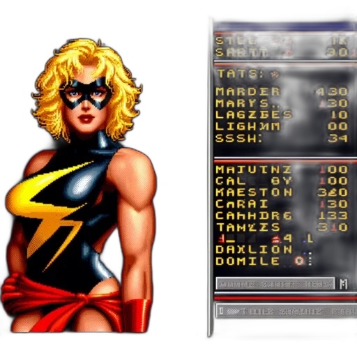 pixel art, concept art, comic book art, character, portrait, stats, level, system transparent PNG cut-out