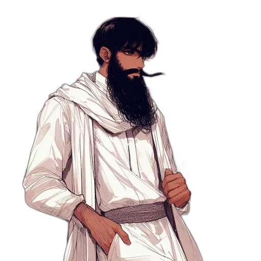 staff, jacket, sword, face, concept art, fantasy art, photorealistic, watercolor transparent PNG cut-out