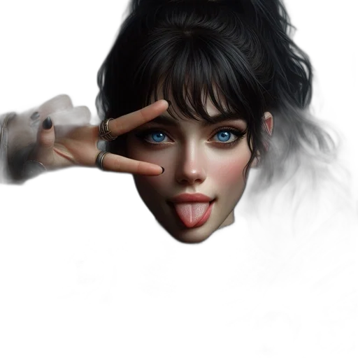 face, creature, photorealistic, fantasy art, concept art, oil painting, blue, digital transparent PNG cut-out