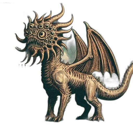 dragon, creature, animal, staff, concept art, fantasy art, 3d render, photorealistic transparent PNG cut-out