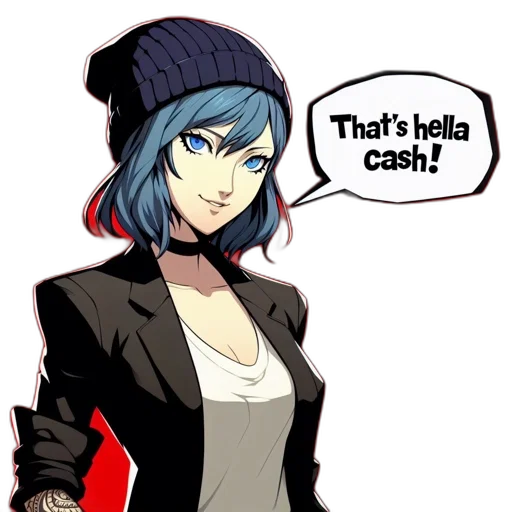 hat, jacket, anime, cartoon, concept art, comic book art, blue, animated transparent PNG cut-out