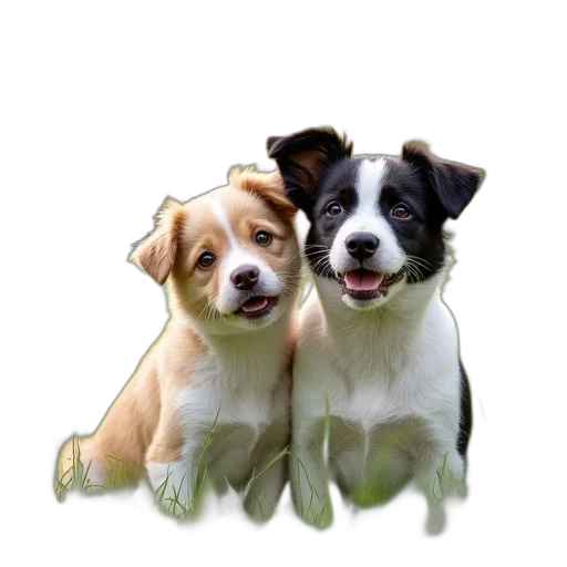 animal, staff, photorealistic, 3d render, pixel art, oil painting, two, dogs transparent PNG cut-out