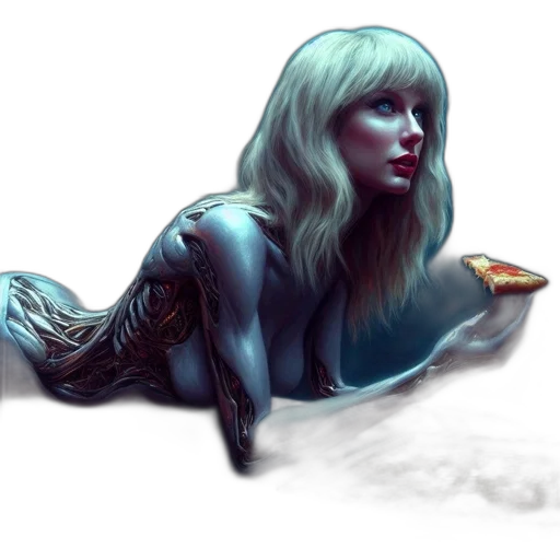 creature, concept art, fantasy art, photorealistic, comic book art, underwater, neon lights, outer space transparent PNG cut-out