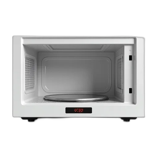 food, modern, white, microwave, digital, display, stainless, steel transparent PNG cut-out