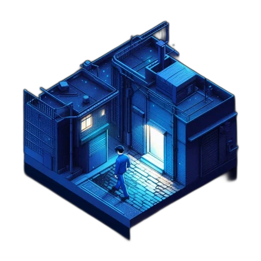 building, robot, furniture, weapon, pixel art, concept art, 3d render, cyberpunk transparent PNG cut-out