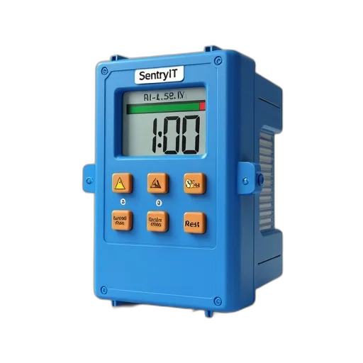 blue, device, digital, display, multiple, buttons, shown, against transparent PNG cut-out