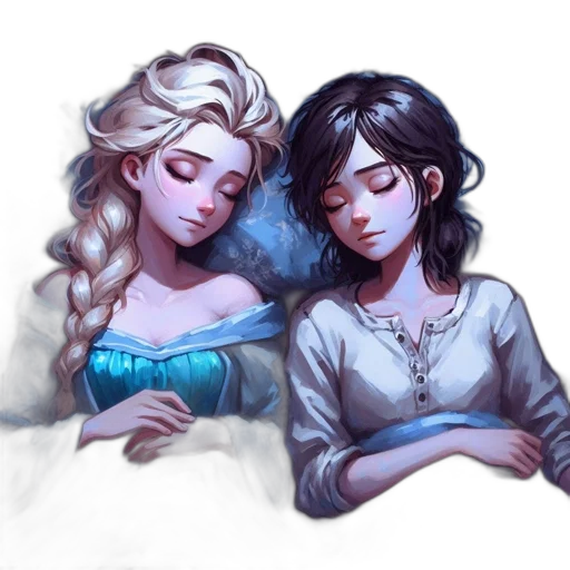 fantasy art, concept art, pixel art, watercolor, snow, night, blue, pastel transparent PNG cut-out