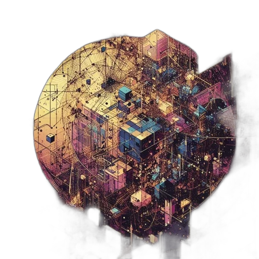 robot, building, furniture, concept art, cyberpunk, pixel art, 3d render, outer space transparent PNG cut-out