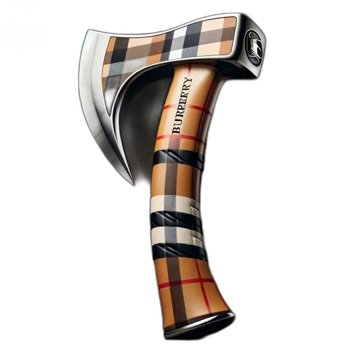 weapon, staff, shoes, hair, burberry-branded, hatchet, tartan-patterned, handle transparent PNG cut-out