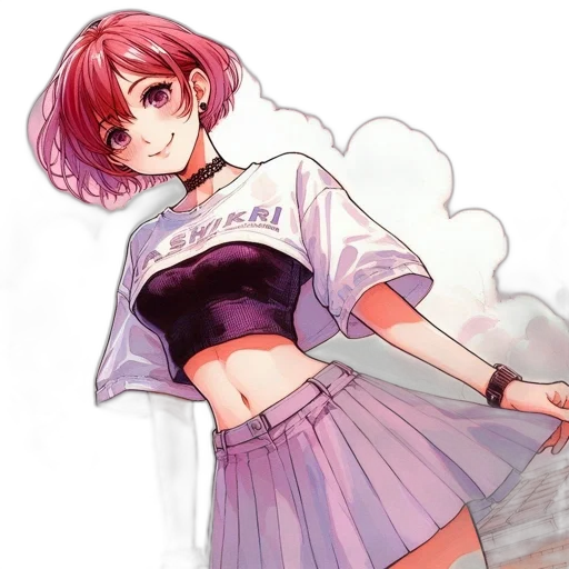 dress, staff, jacket, weapon, anime, watercolor, concept art, pixel art transparent PNG cut-out