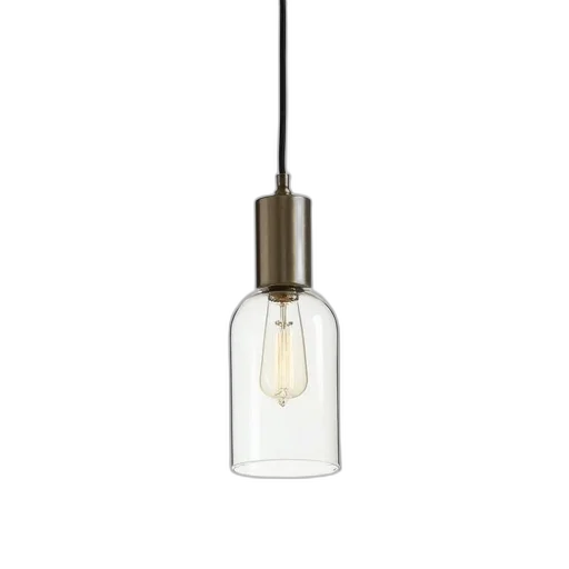 bottle, 3d render, modern, minimalist, glass, pendant, light, simple transparent PNG cut-out