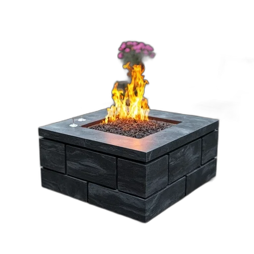 furniture, 3d render, concept art, pixel art, fire, modern, outdoor, patio transparent PNG cut-out