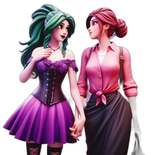dress, concept art, fantasy art, 3d render, comic book art, colorful, dark, pastel transparent PNG cut-out