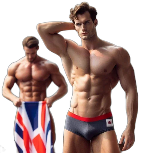 concept art, 3d render, photorealistic, two, muscular, men, outdoors, pose transparent PNG cut-out