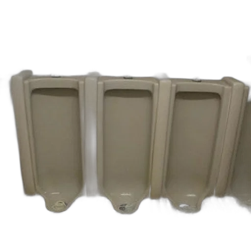 furniture, earth tones, row, white, urinals, silver, flush, handles transparent PNG cut-out