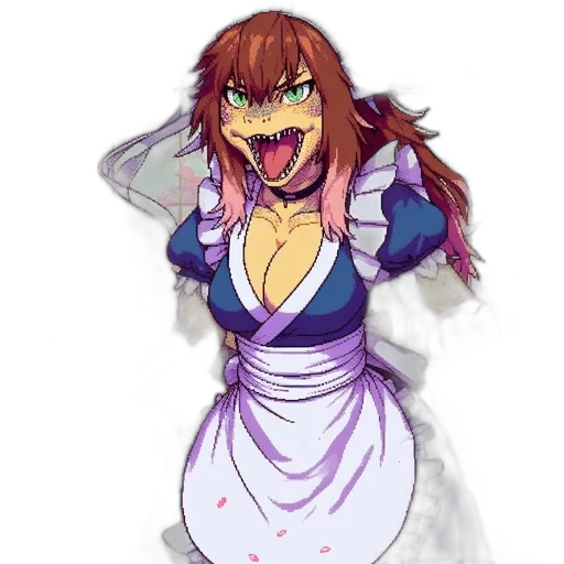 dress, dragon, creature, concept art, anime, pixel art, watercolor, anthropomorphic transparent PNG cut-out