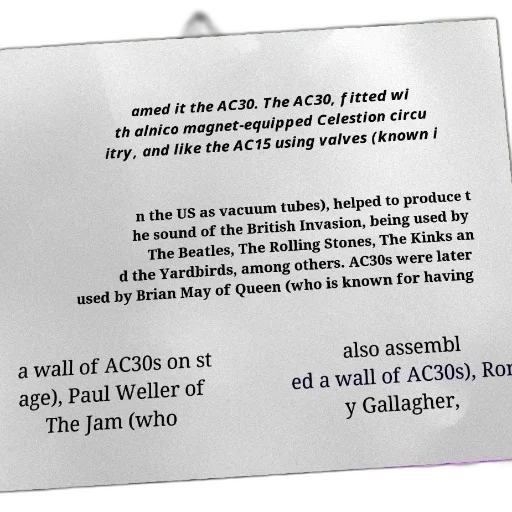 poster, highlighting, ac30, amplifier, used, iconic, bands, like transparent PNG cut-out