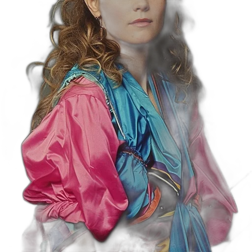 jacket, dress, jewelry, face, photorealistic, oil painting, fantasy art, vaporwave transparent PNG cut-out