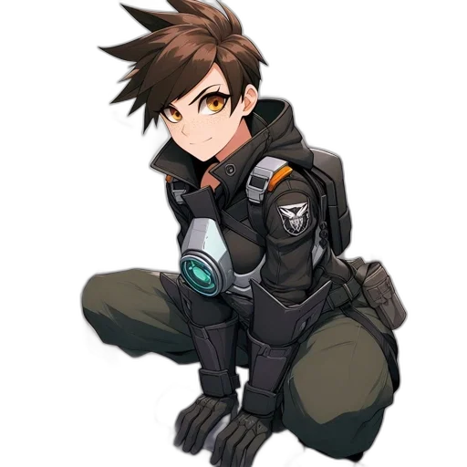 jacket, weapon, staff, robot, concept art, cartoon, anime, pixel art transparent PNG cut-out