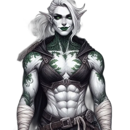 fantasy art, comic book art, concept art, cyberpunk, green, dark, monochrome, character transparent PNG cut-out