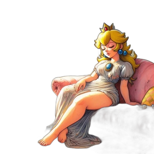 crown, dress, concept art, pixel art, fantasy art, watercolor, snow, golden transparent PNG cut-out