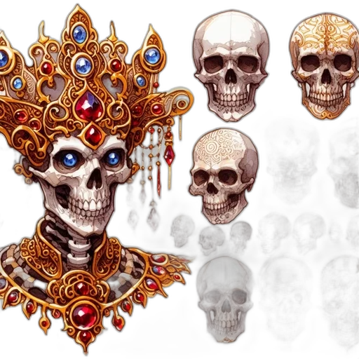 jewelry, crown, mask, concept art, fantasy art, photorealistic, 3d render, red transparent PNG cut-out