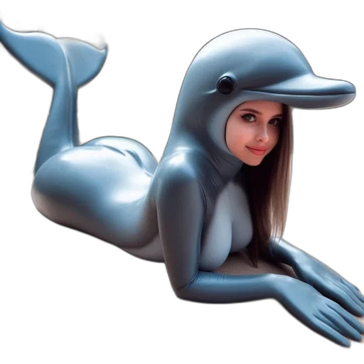 creature, animal, cartoon, 3d render, concept art, photorealistic, underwater, woman transparent PNG cut-out