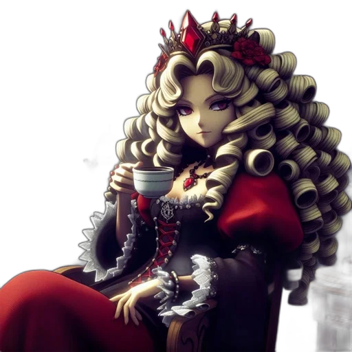crown, jewelry, staff, dress, concept art, pixel art, fantasy art, anime transparent PNG cut-out