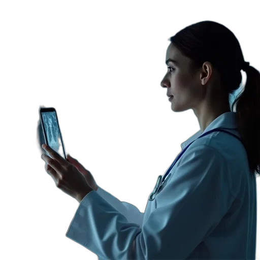 staff, robot, female, doctor transparent PNG cut-out