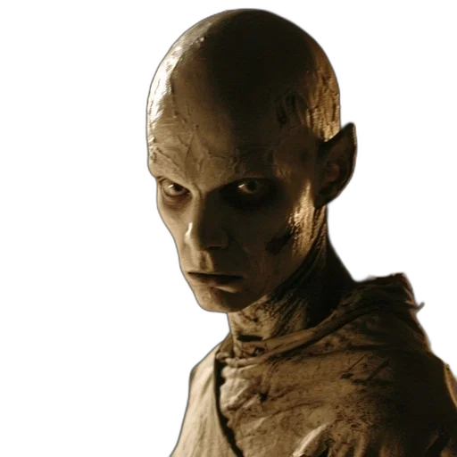 face, mask, robot, creature, concept art, 3d render, photorealistic, bald transparent PNG cut-out