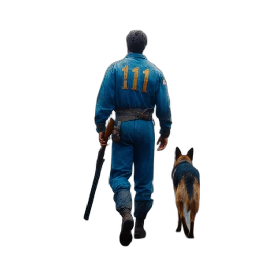 staff, animal, jacket, weapon, concept art, pixel art, 3d render, cyberpunk transparent PNG cut-out