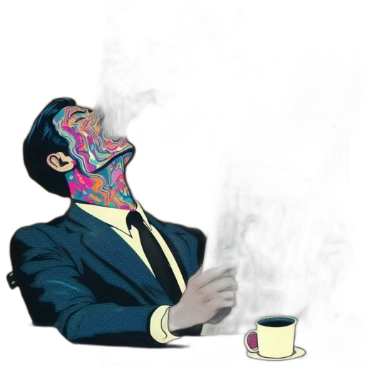 mask, face, robot, vaporwave, concept art, cyberpunk, 3d render, fog transparent PNG cut-out