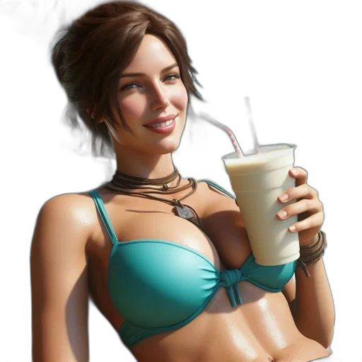photorealistic, concept art, fantasy art, comic book art, beach, pastel, woman, turquoise transparent PNG cut-out