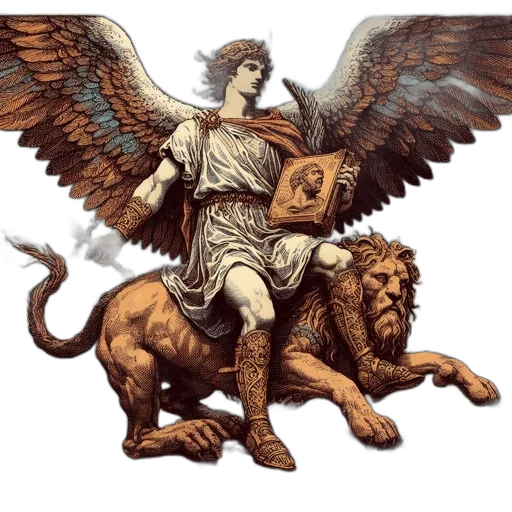 fantasy art, concept art, imposing, figure, potentially, divine, perches, upon transparent PNG cut-out