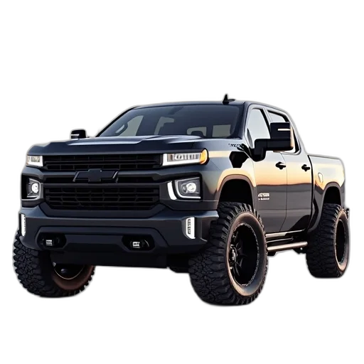 car, 3d render, photorealistic, chevrolet, silverado, concept, truck transparent PNG cut-out