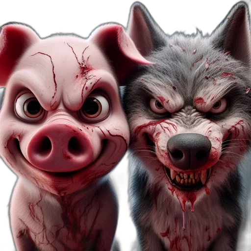 mask, animal, concept art, photorealistic, comic book art, 3d render, two, animated transparent PNG cut-out