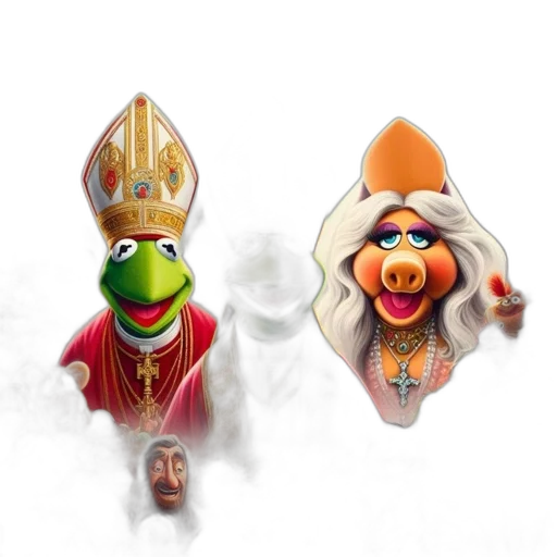 crown, jewelry, 3d render, concept art, photorealistic, kermit, frog, miss transparent PNG cut-out