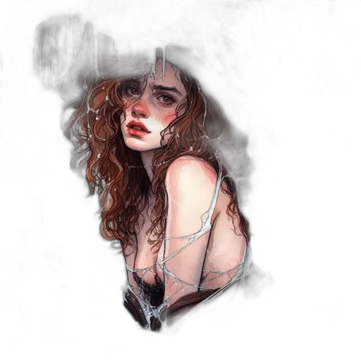 dress, face, mask, watercolor, photorealistic, fantasy art, concept art, fog transparent PNG cut-out