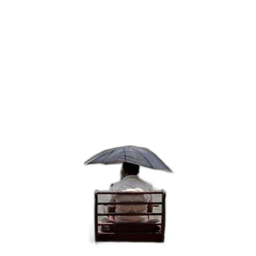 umbrella, furniture, hat, crown, photorealistic, 3d render, rain, person transparent PNG cut-out