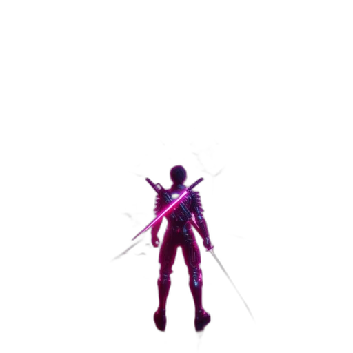 weapon, sword, staff, creature, pixel art, vaporwave, concept art, cyberpunk transparent PNG cut-out