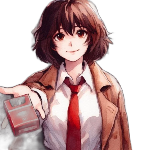 jacket, face, robot, weapon, anime, watercolor, concept art, pixel art transparent PNG cut-out