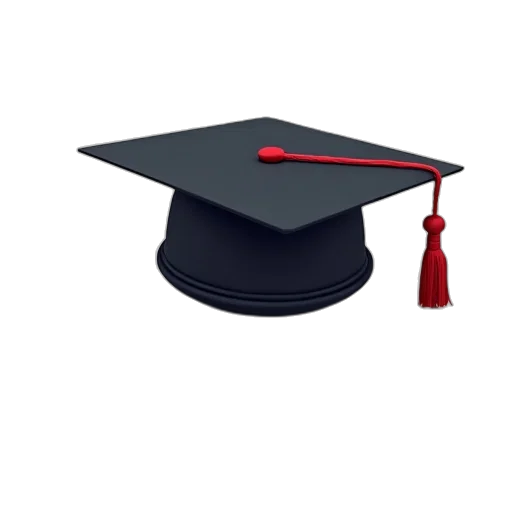 hat, staff, umbrella, crown, 3d render, photorealistic, diploma, graduation transparent PNG cut-out