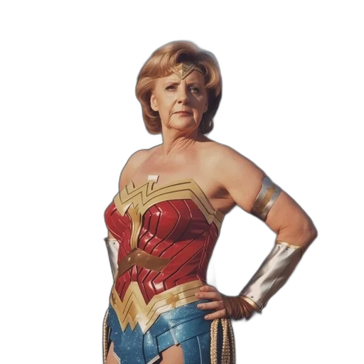 comic book art, concept art, woman, dressed, wonder, stands, outdoors, wearing transparent PNG cut-out