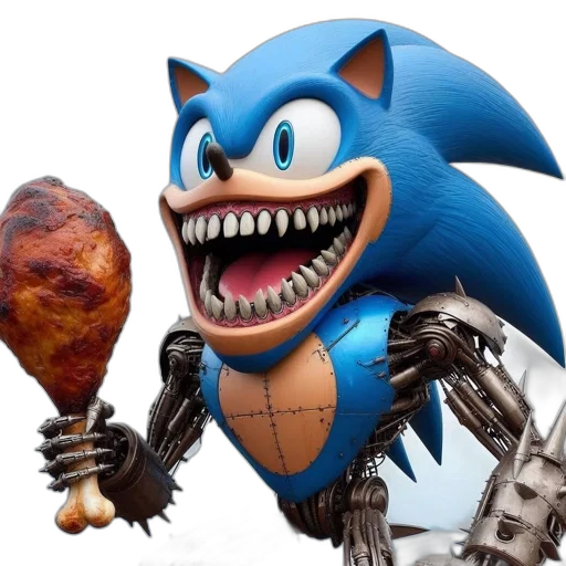 food, animal, creature, 3d render, concept art, sonic, hedgehog, depicted transparent PNG cut-out
